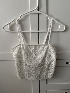 White Lace Crop Top